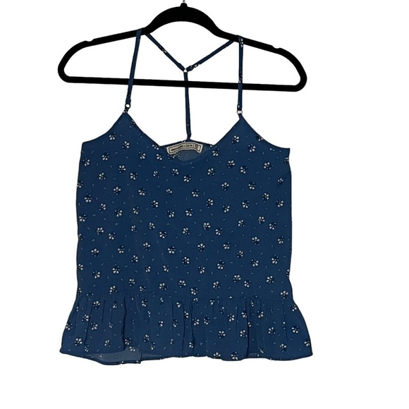 Women's Abercrombie & Fitch Blue Floral Tank Top - Picture 1 of 8